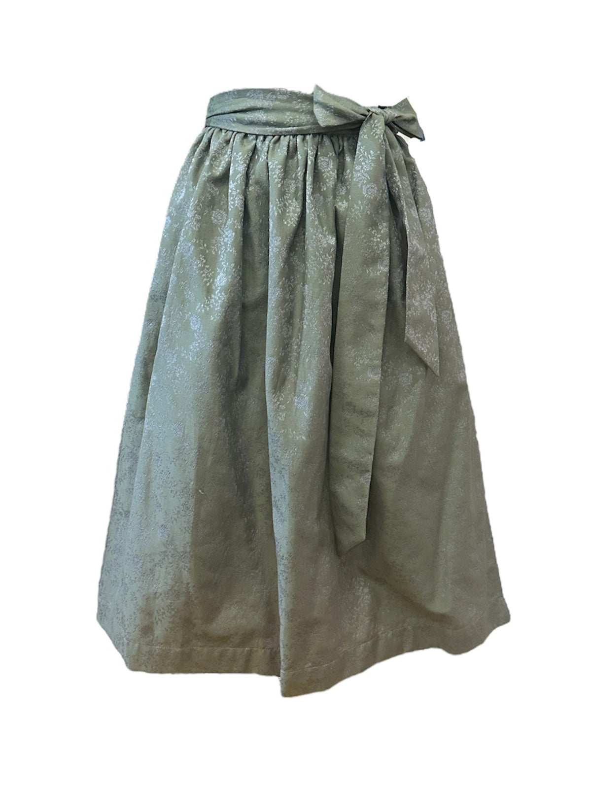 Schürze grün-grau mit Blumenmuster